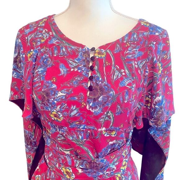 Prabal Gurung Paisley Floral Boho Mini Dress Size 8 - Picture 5 of 8